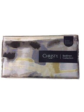 Christy England Pillow Shams Standard Pair NEW 300 TC Cotton Sateen Watercolor